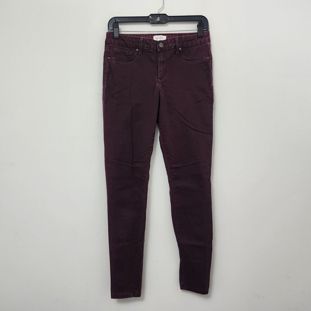JESSICA SIMPSON Women's Burgundy Skinny Denim Jeans Size 8/29